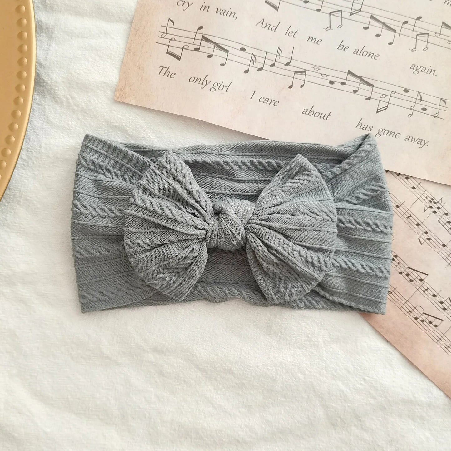 Baby Toddler Headband I Infant Hair Accessory I Bow Grey Gray Head Band - Koko Mee