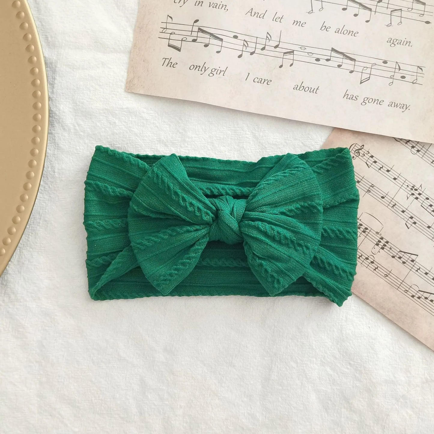 Baby Toddler Headband I Infant Hair Accessory I Bow Emerald Green Head Band - Koko Mee