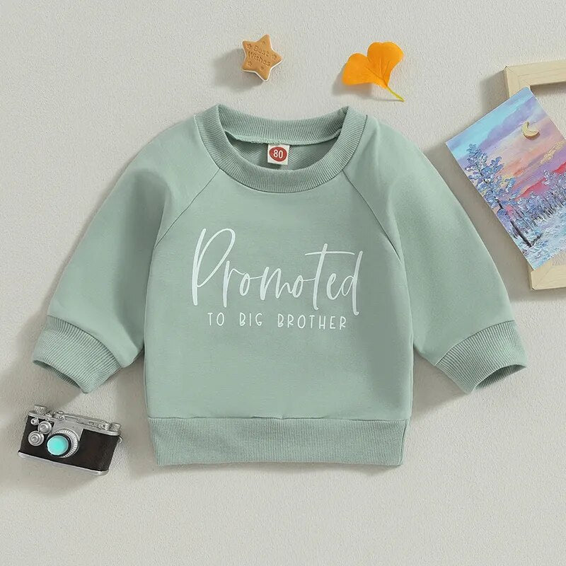 Toddler and Baby "Promoted to Big Sister" and Promoted to Big brother Sweatshirt - Koko mee