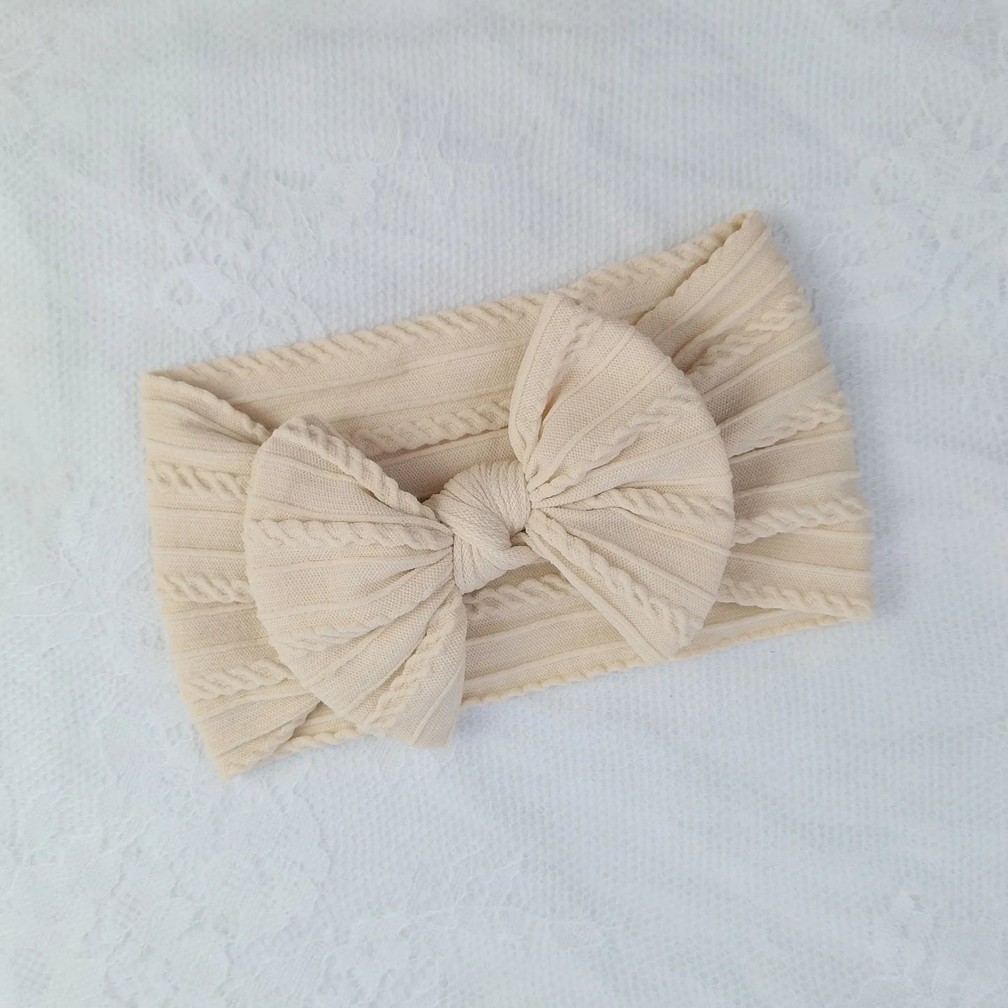 Baby Toddler Headband I Infant Hair Accessory I Bow Cream Head Band - Koko Mee