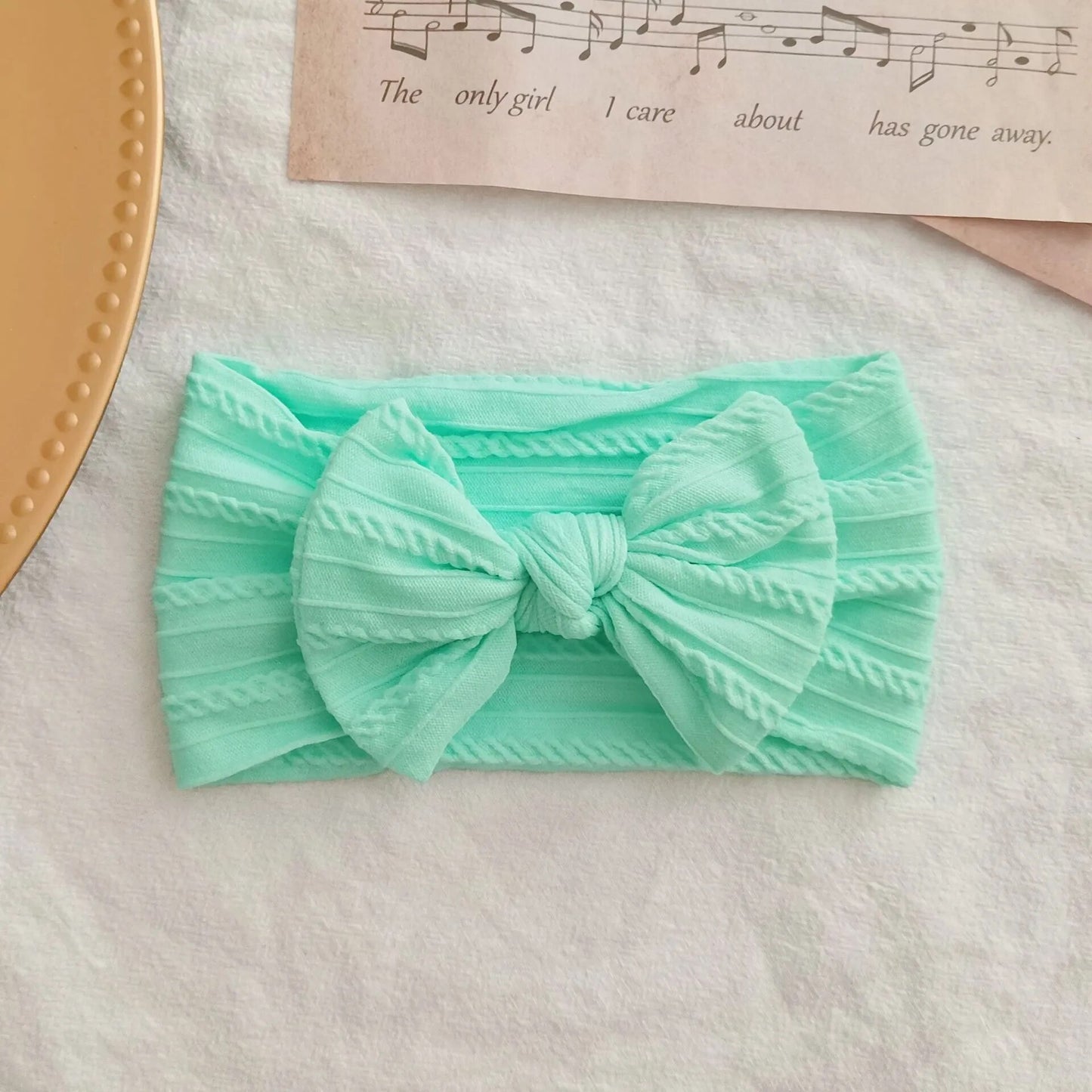 Baby Toddler Headband I Infant Hair Accessory I Bow Mint Green Head Band - Koko Mee