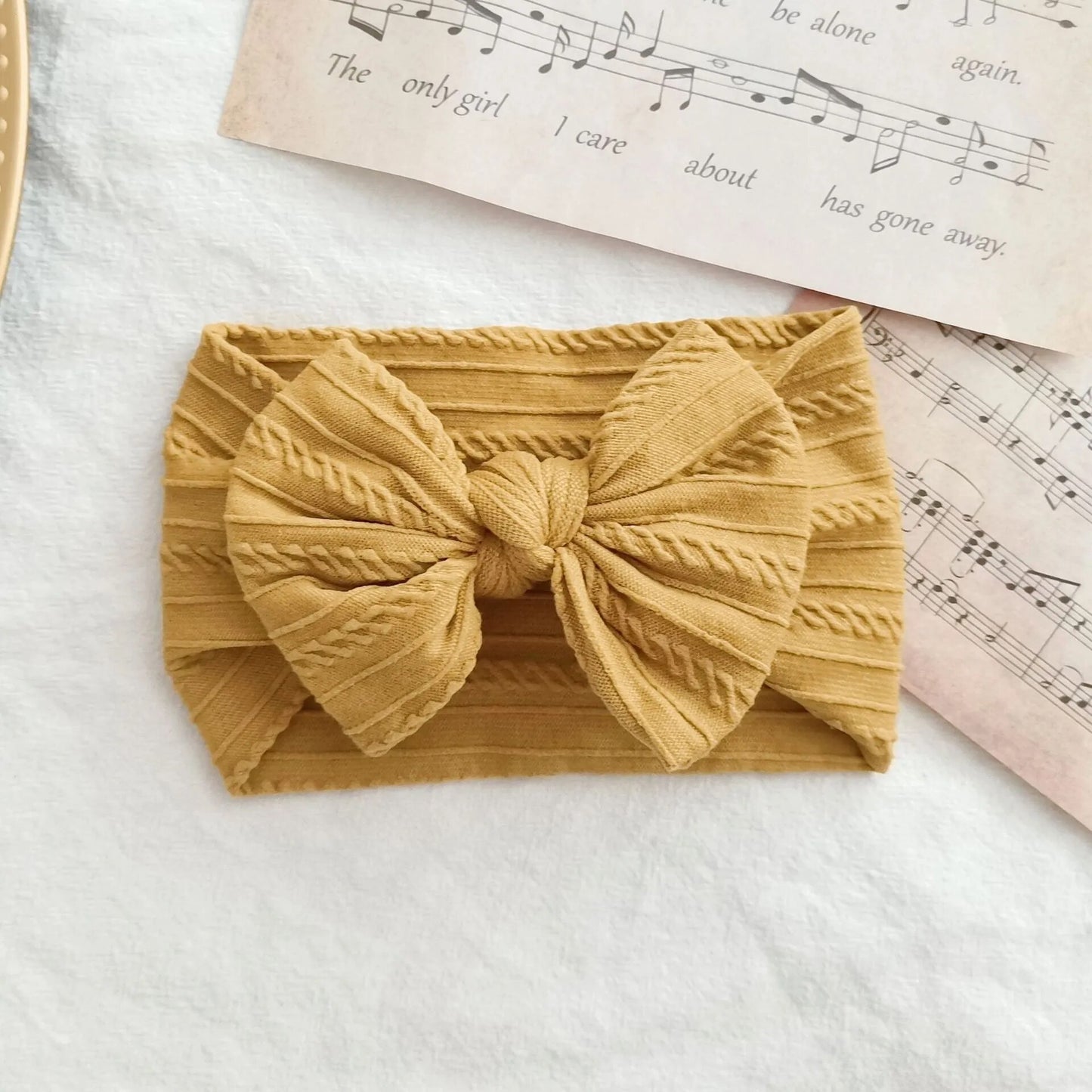 Baby Toddler Headband I Infant Hair Accessory I Bow Mustard Yellow Head Band - Koko Mee