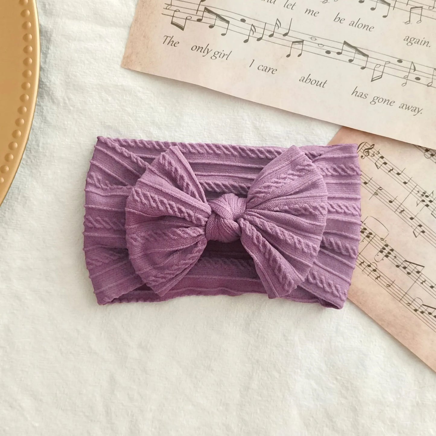 Baby Toddler Headband I Infant Hair Accessory I Bow Mauve Head Band - Koko Mee