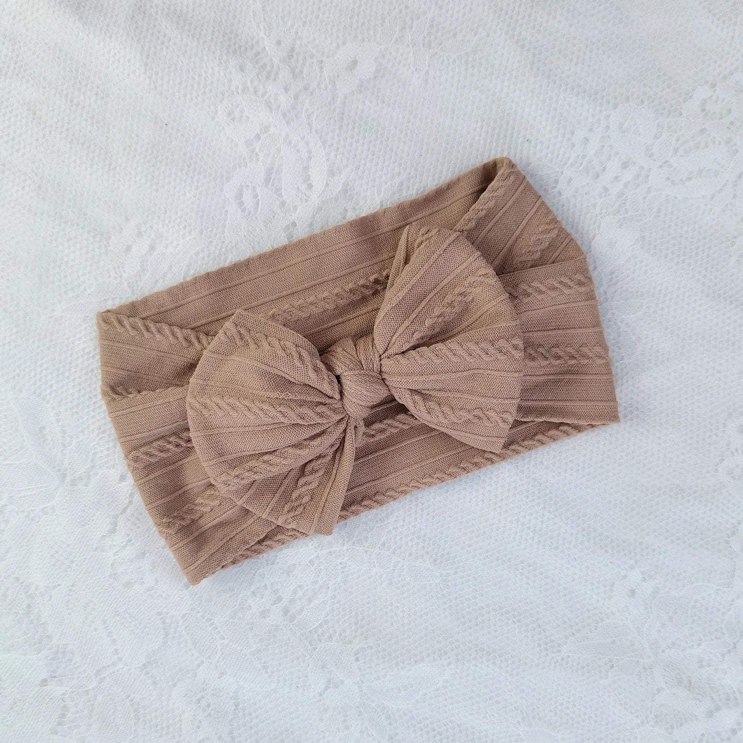 Baby Toddler Headband I Infant Hair Accessory I Bow Stone Neutral Head Band - Koko Mee
