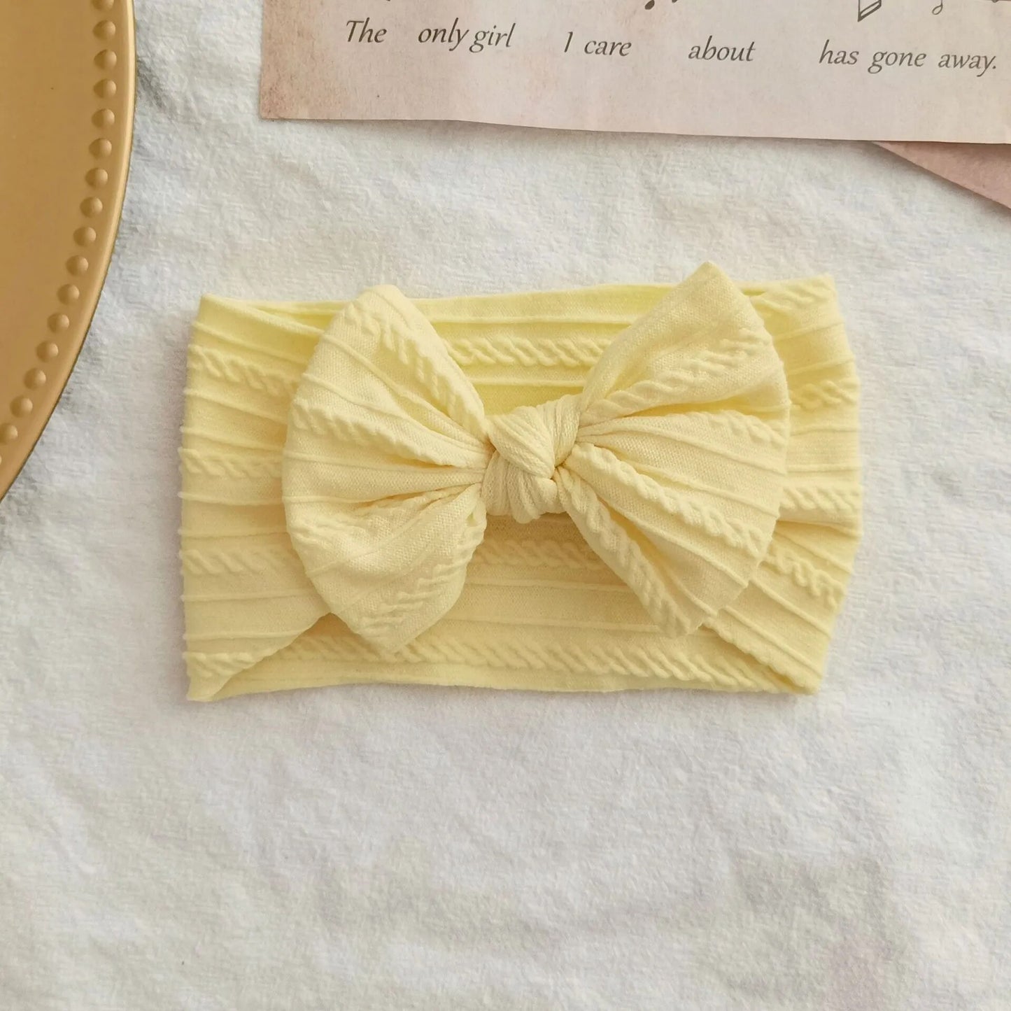 Baby Toddler Headband I Infant Hair Accessory I Bow Yellow Head Band - Koko Mee