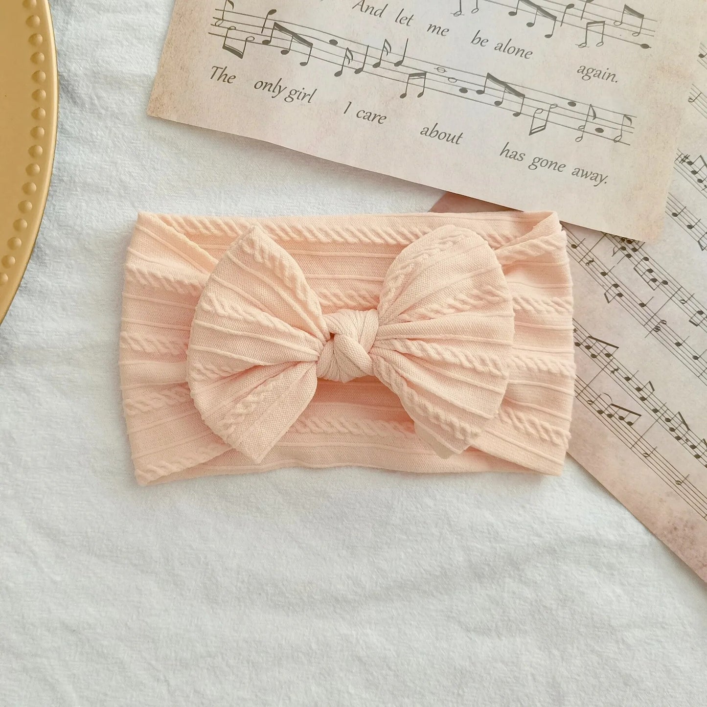 Baby Toddler Headband I Infant Hair Accessory I Bow Peach Head Band - Koko Mee