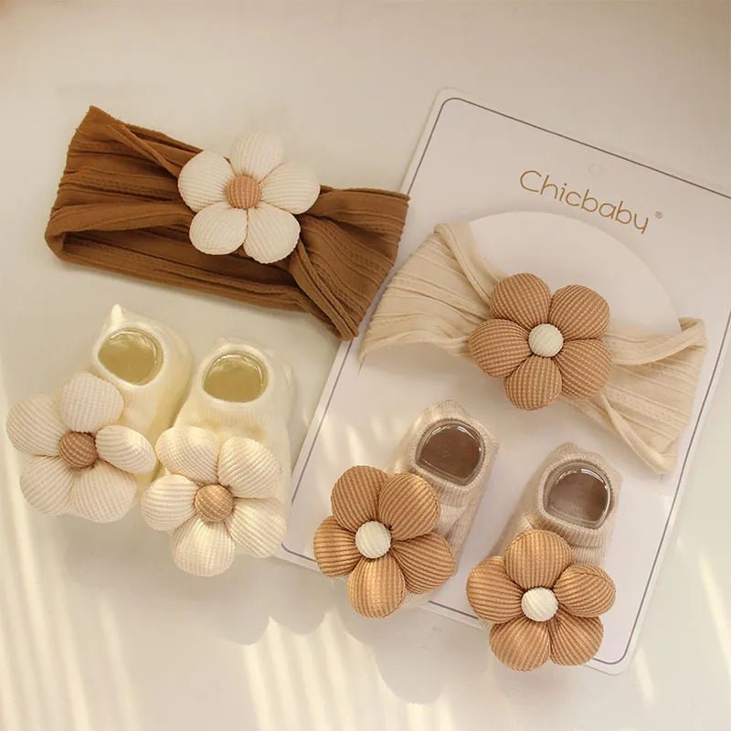 2Pcs Cute Baby Flower Headband and Socks Set - Koko MeeBaby Accessories