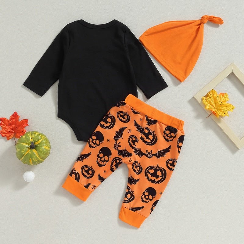 3 Pc My 1st Halloween Long Sleeve Printed Romper Outfit - Koko Mee