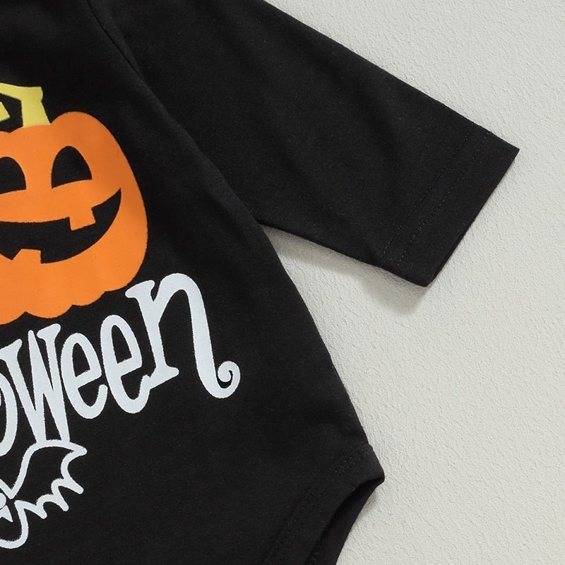 3 Pc My 1st Halloween Long Sleeve Printed Romper Outfit - Koko Mee