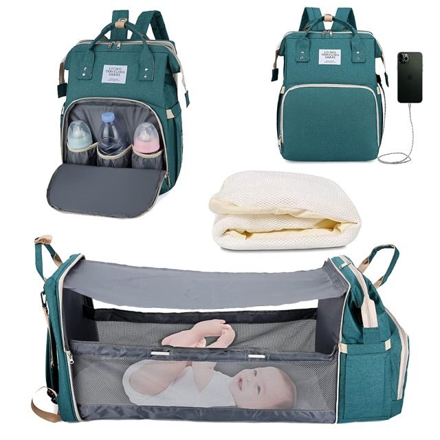 Baby Diaper Bag with USB I Multifunctional Mommy Diaper Bag Backpack - Koko MeeBaby Bed