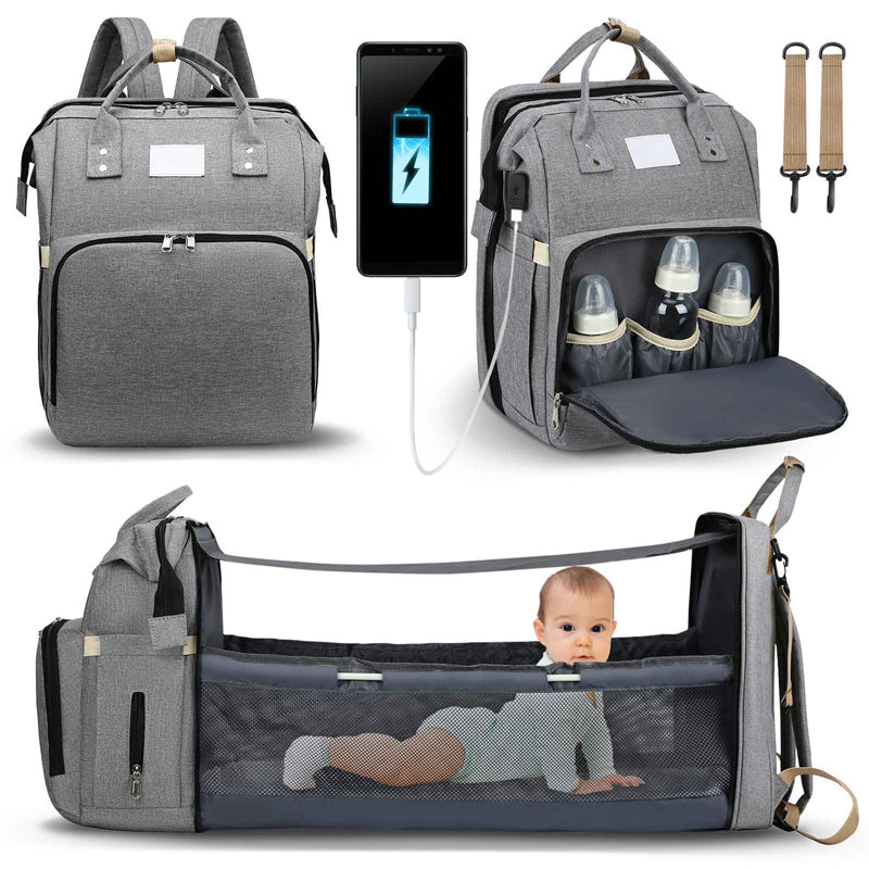 Baby Diaper Bag with USB I Multifunctional Mommy Diaper Bag Backpack - Koko MeeBaby Bed