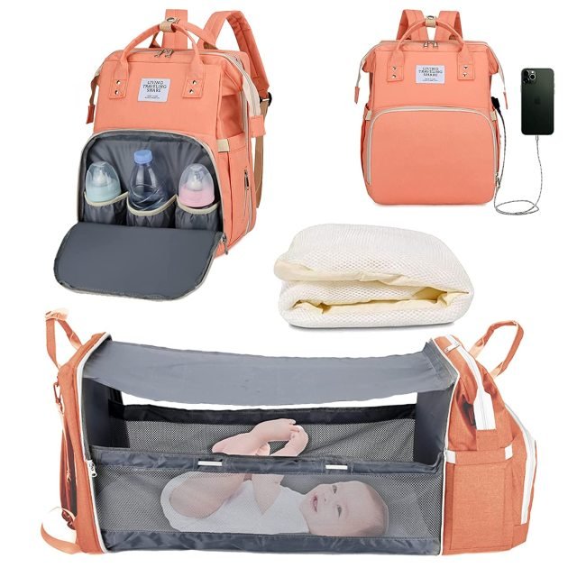 Baby Diaper Bag with USB I Multifunctional Mommy Diaper Bag Backpack - Koko MeeBaby Bed