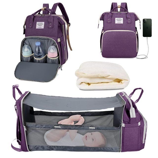 Baby Diaper Bag with USB I Multifunctional Mommy Diaper Bag Backpack - Koko MeeBaby Bed