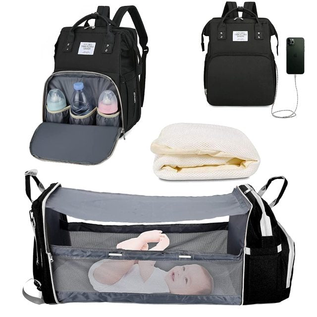 Baby Diaper Bag with USB I Multifunctional Mommy Diaper Bag Backpack - Koko MeeBaby Bed