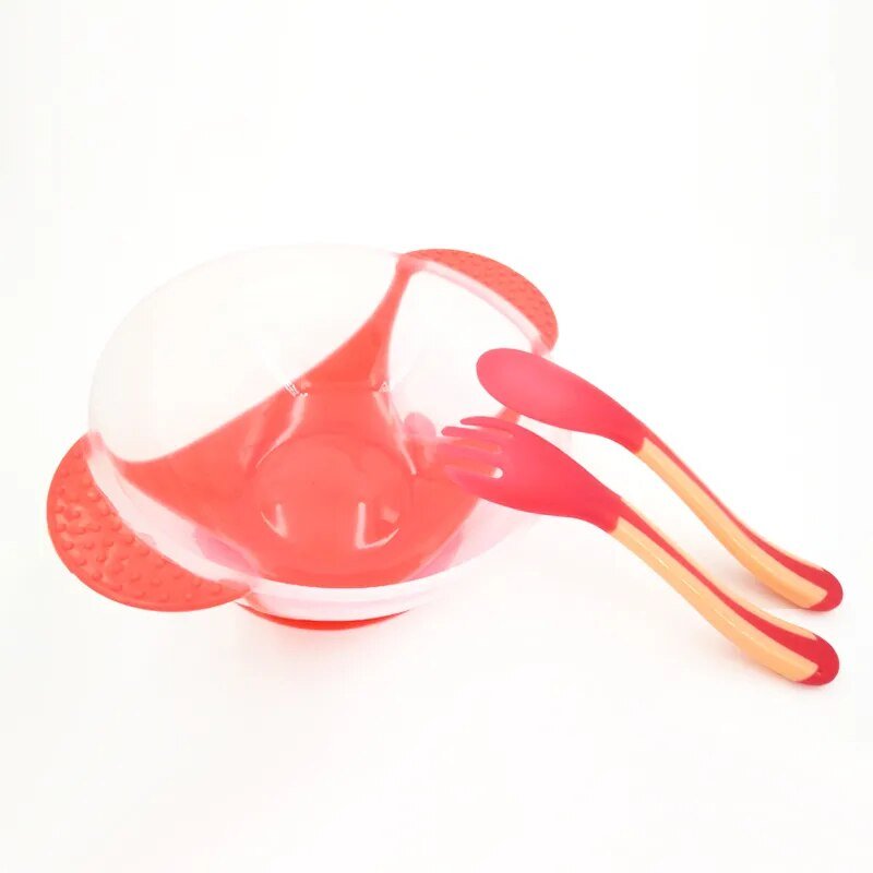 Baby Suction Bowl with Temperature Sensing Spoon I Baby Feeding Bowl and spoon I Tableware - Koko Mee