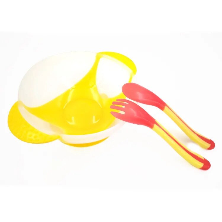 Baby Suction Bowl with Temperature Sensing Spoon I Baby Feeding Bowl and spoon I Tableware - Koko Mee