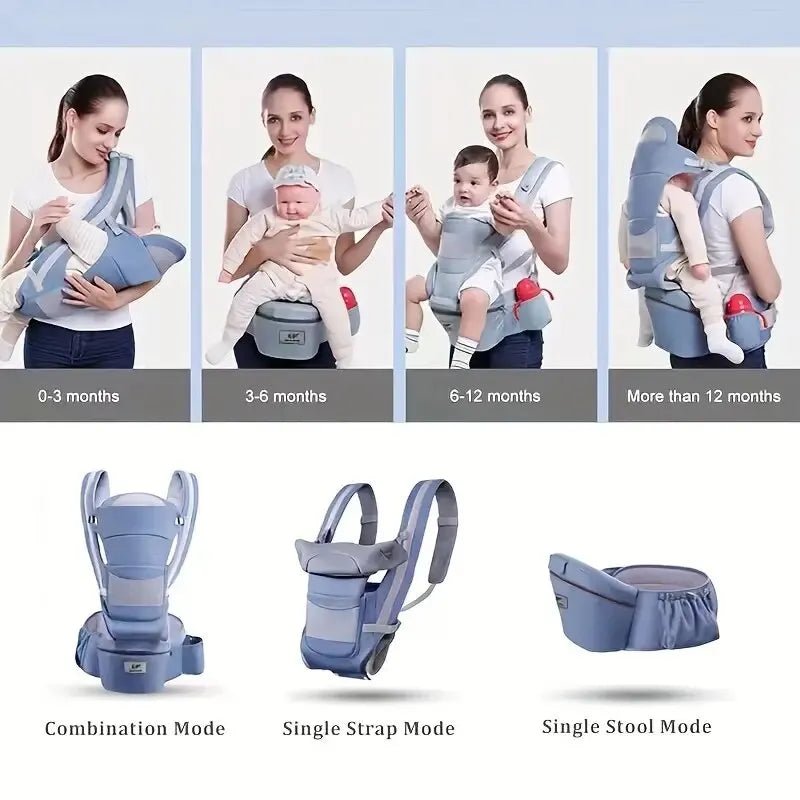 Ergonomic Baby Carrier Waist Stool With Storage Bag - Koko Mee