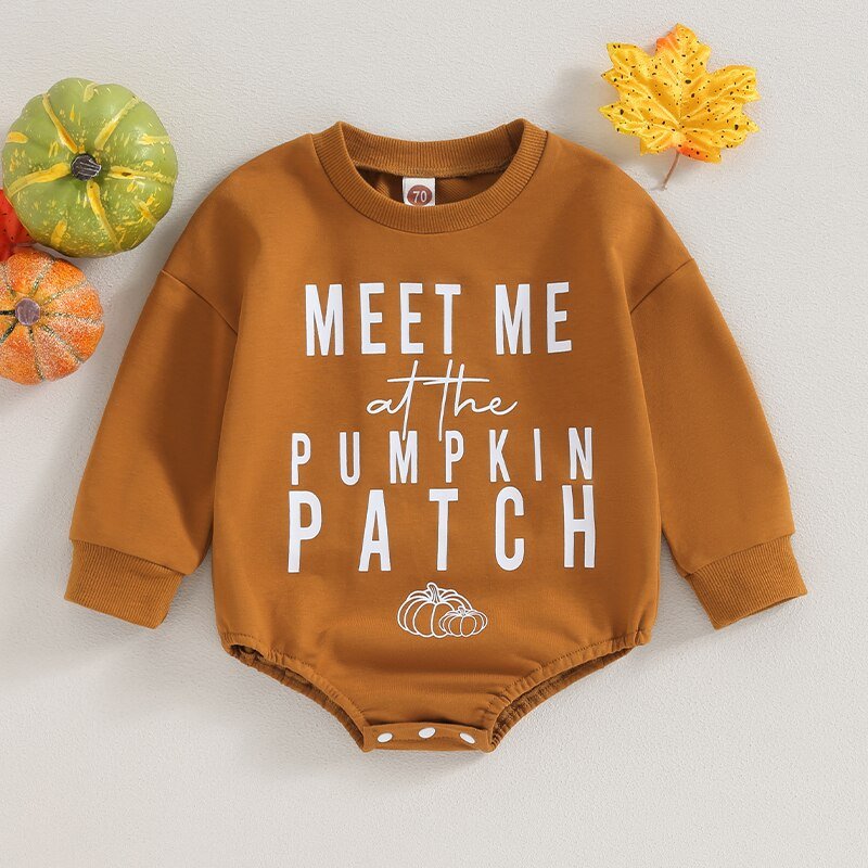 Halloween Baby Rompers I Adorable Boys and Girls Pumpkin Print Long Sleeve Romper - Koko Mee