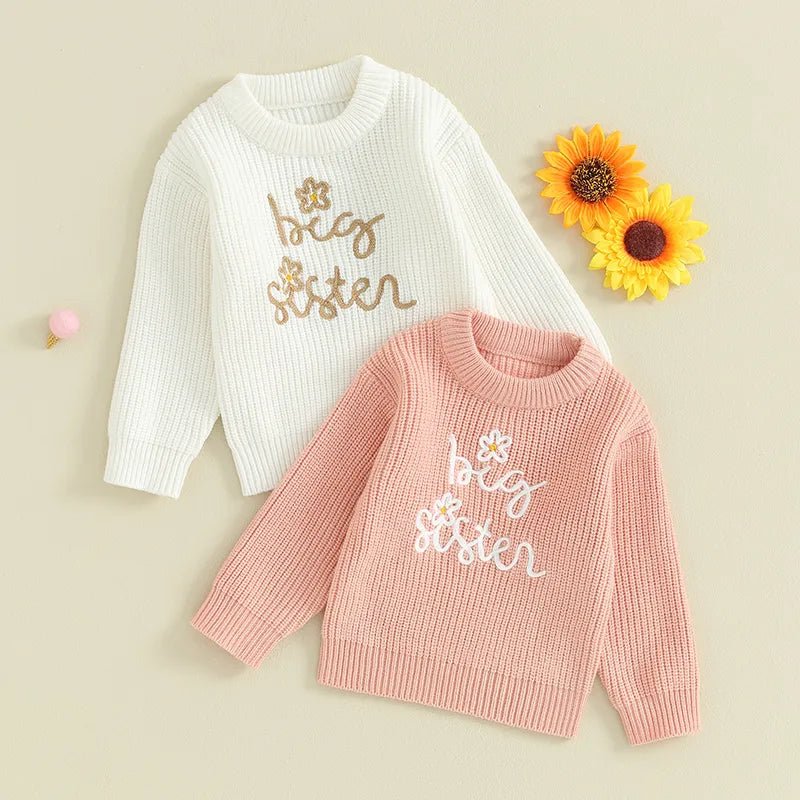 Kids Baby Girls Embroidered Knit Sweaters - Koko Mee