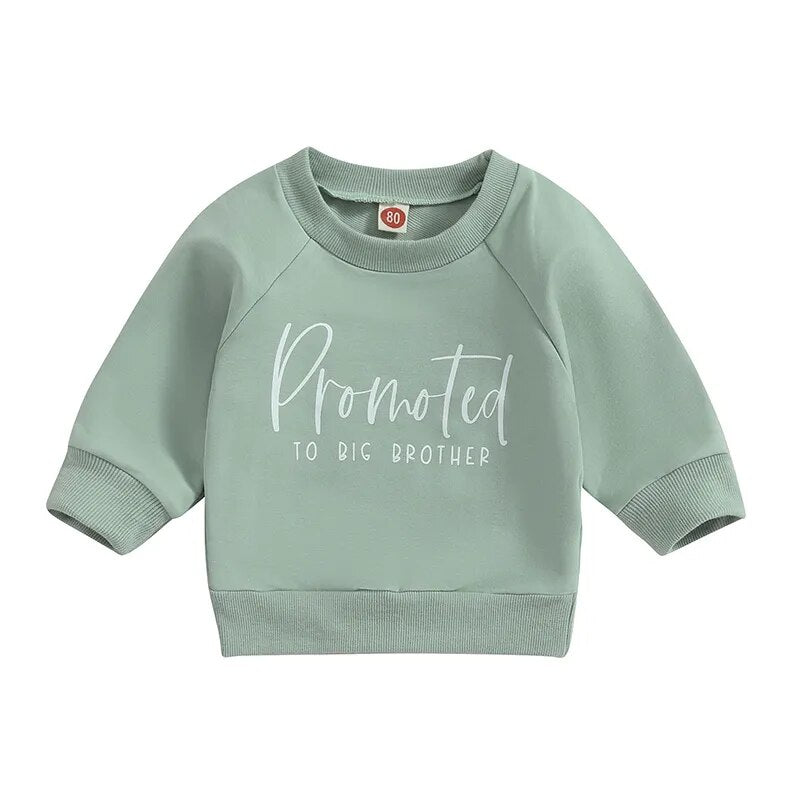 Toddler and Baby "Promoted to Big Sister" and Promoted to Big brother Sweatshirt - Koko mee