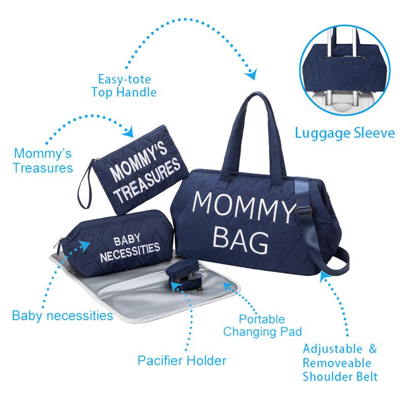 5Pc Embroidered Travel Mommy Diaper Bag I Portable Maternity Bag-Koko Mee-Koko Mee