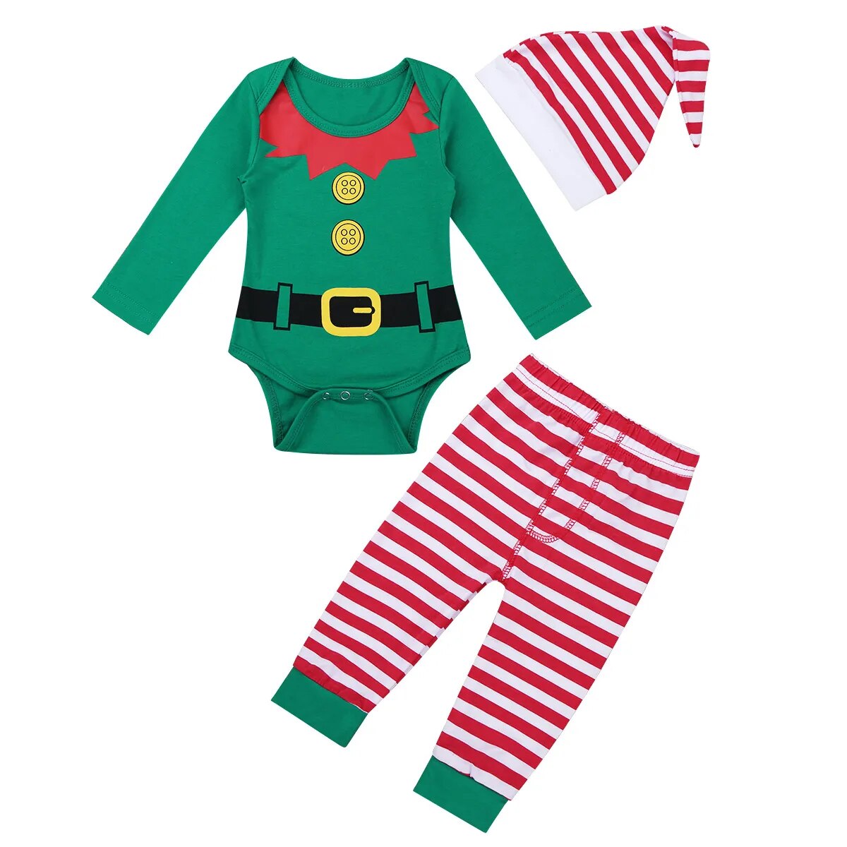 Baby Boy Girl Christmas Elf Romper Outfit - KokoMee