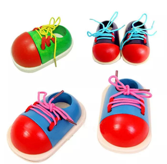 Educational Toddler Lacing Shoes Toy I Montessori-Inspired Toys.  Koko Mee