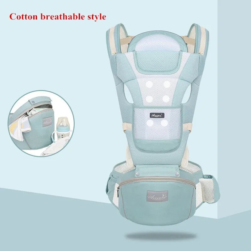 Ergonomic Newborn Baby Carrier I Kangaroo Carrier for Baby Travel - Koko Mee  -green breathable