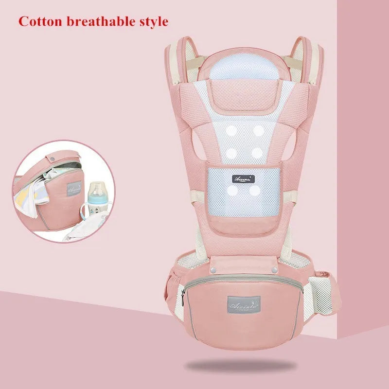 Ergonomic Newborn Baby Carrier I Kangaroo Carrier for Baby Travel - Koko Mee - breathable pink