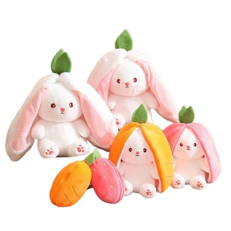 18cm Reversible Strawberry Carrot Bunny Plush Toy Koko Mee