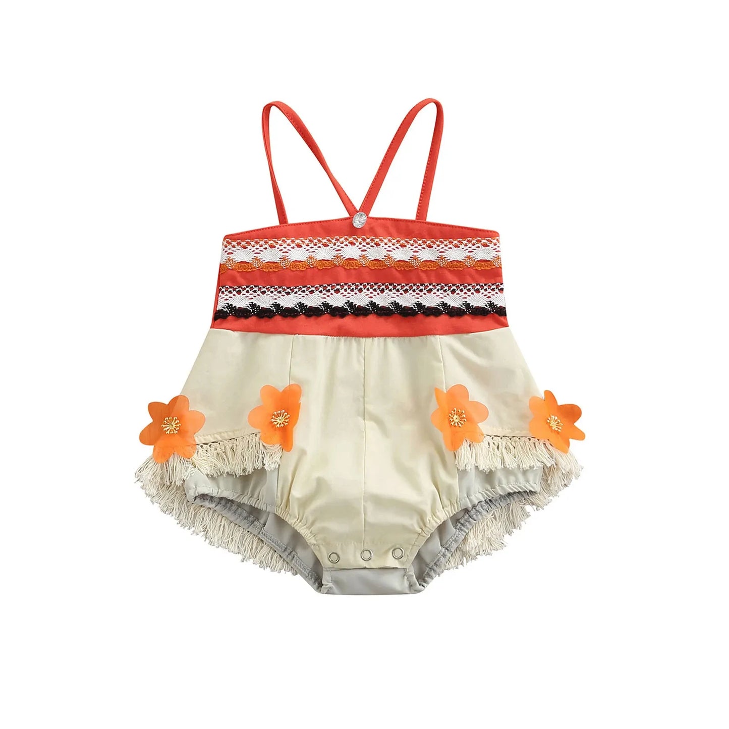 Toddler Baby Girls Romper I Moana Flower Tassel Jumpsuit - Koko Mee