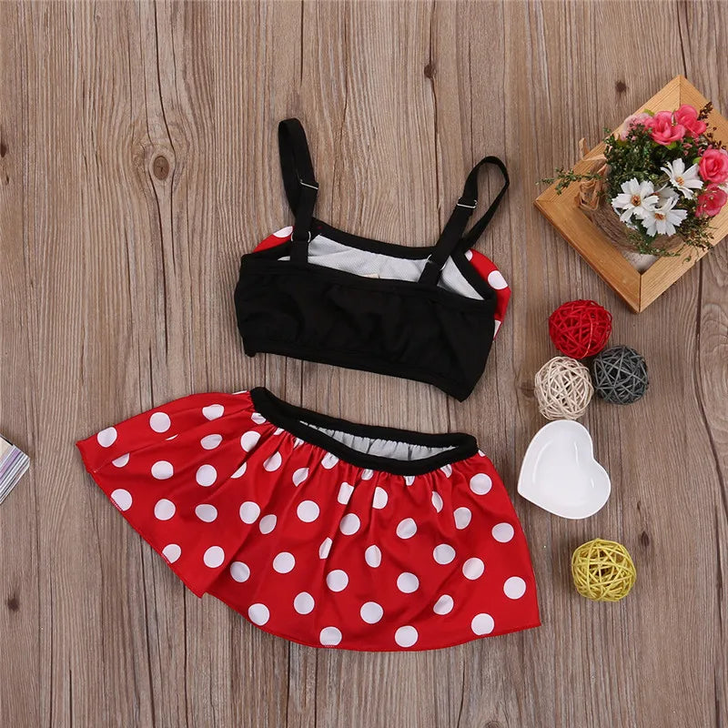 Baby Girl Bowknot Halter Swimsuit I Toddler Polka Dot Swimsuit I Koko Mee