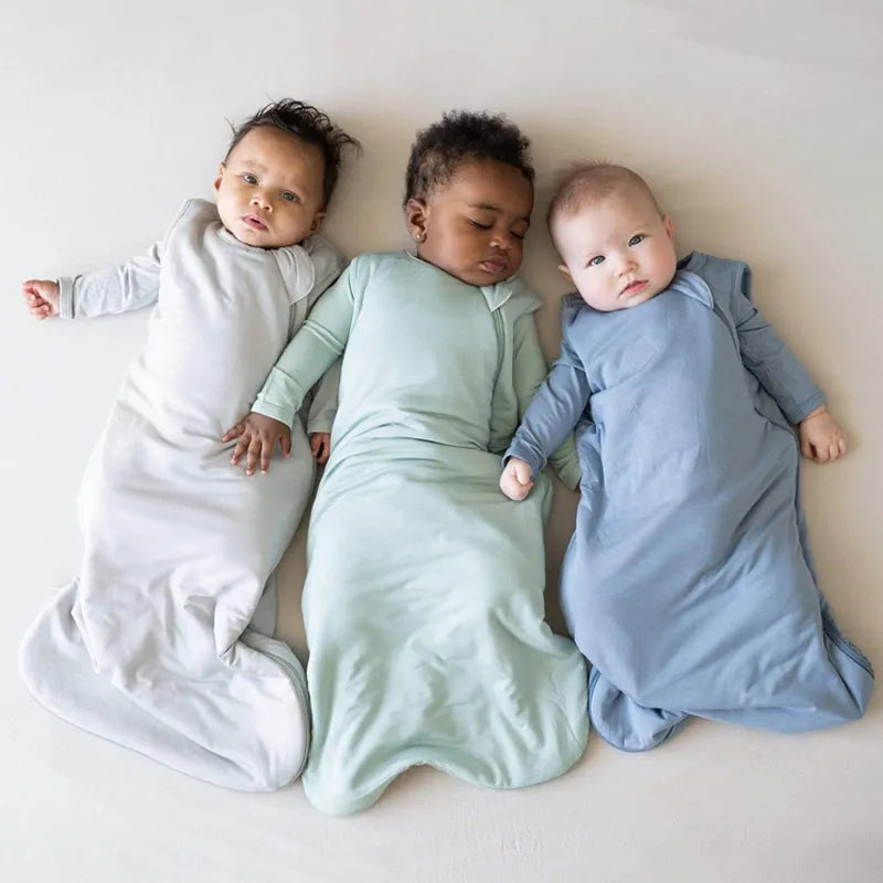 Babies in sleeveless bamboo fibre sleep sacks  - Koko Mee