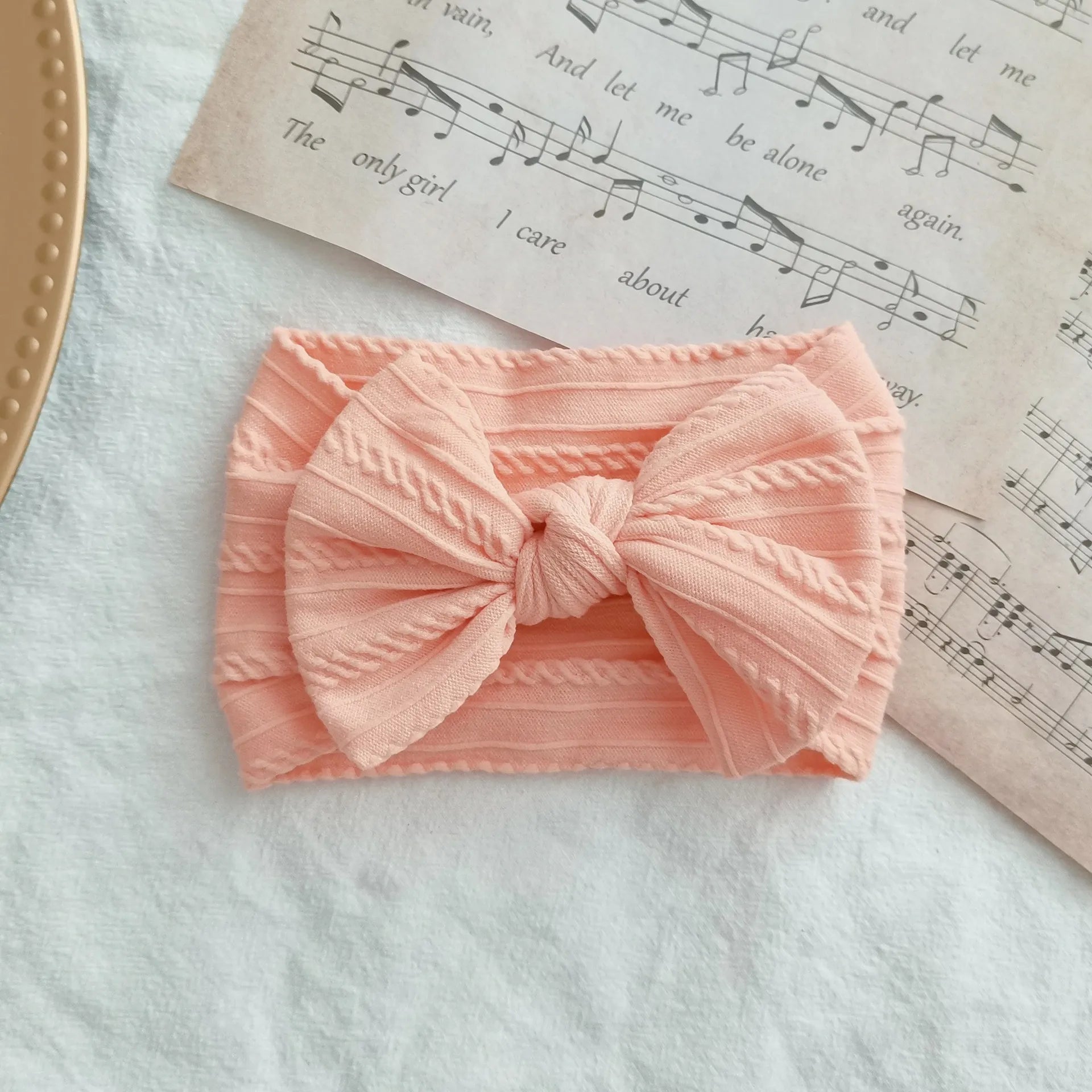 Baby Toddler  Headband I Infant Hair Accessory I Bow Peach Head Band - Koko Mee