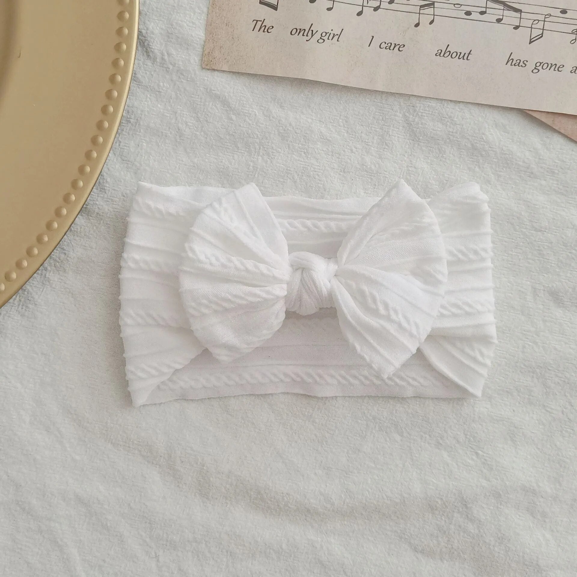 Baby Toddler  Headband I Infant Hair Accessory I Bow White Head Band - Koko Mee