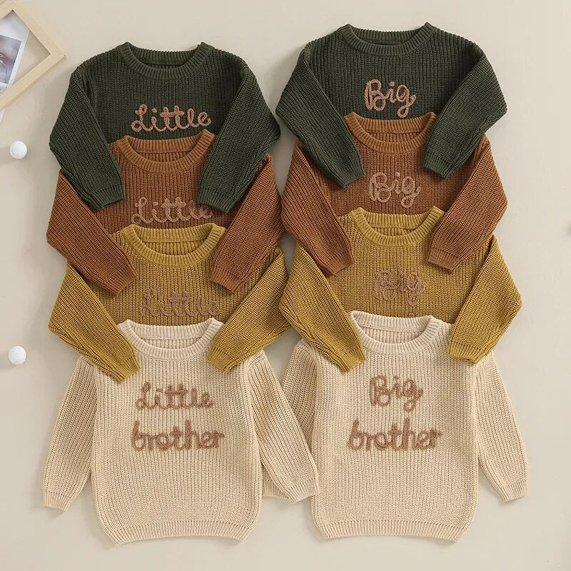 Big Brother, Little Brother Embroidery Sweater - Koko Mee