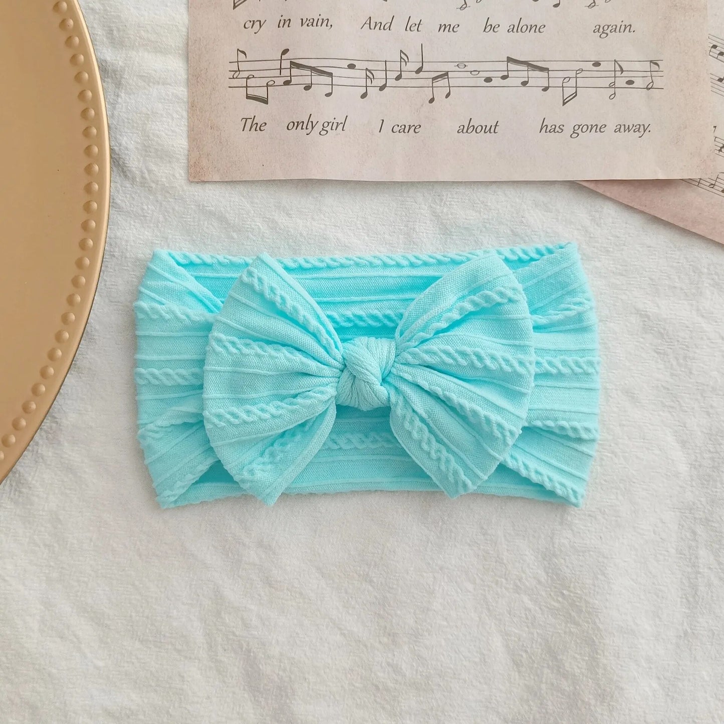 Baby Toddler  Headband I Infant Hair Accessory I Bow Blue Head Band - Koko Mee