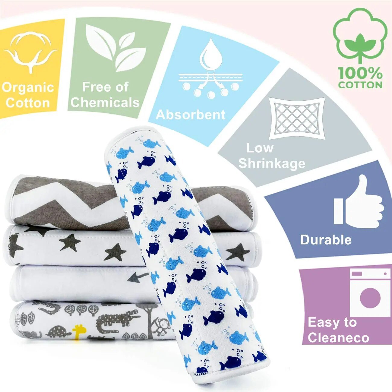Baby Burp Cloth 100% Organic Cotton - Koko Mee