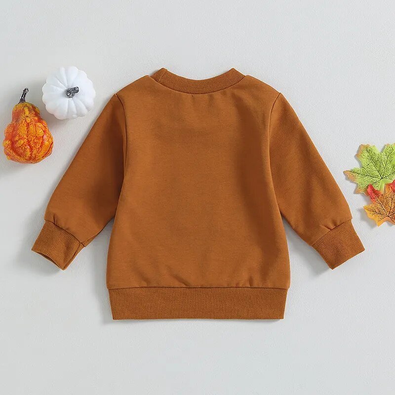 Baby Girls Boys Pumpkin Print Sweatshirts for Halloween Fall - Koko Mee