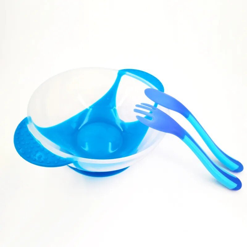Baby Suction Bowl with Temperature Sensing Spoon I Baby Feeding Bowl and spoon I Tableware - Koko Mee